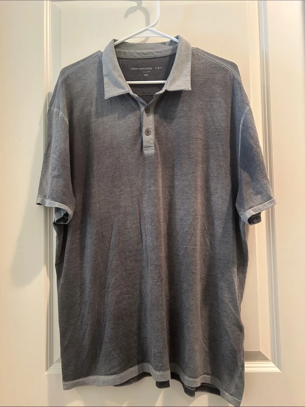 John Varvatos 1/4 button Ombre Polo Shirt embroider logo short sleeve size XXL